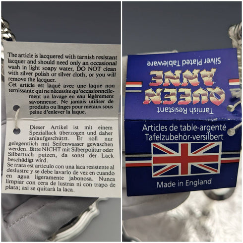 英国ヴィンテージ シルバープレート&グラス ドリンクサーバセット Queen Anne